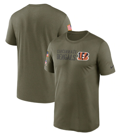 Men's Cincinnati Bengals 2022 Olive Salute to Service Legend Team T-Shirt - Click Image to Close